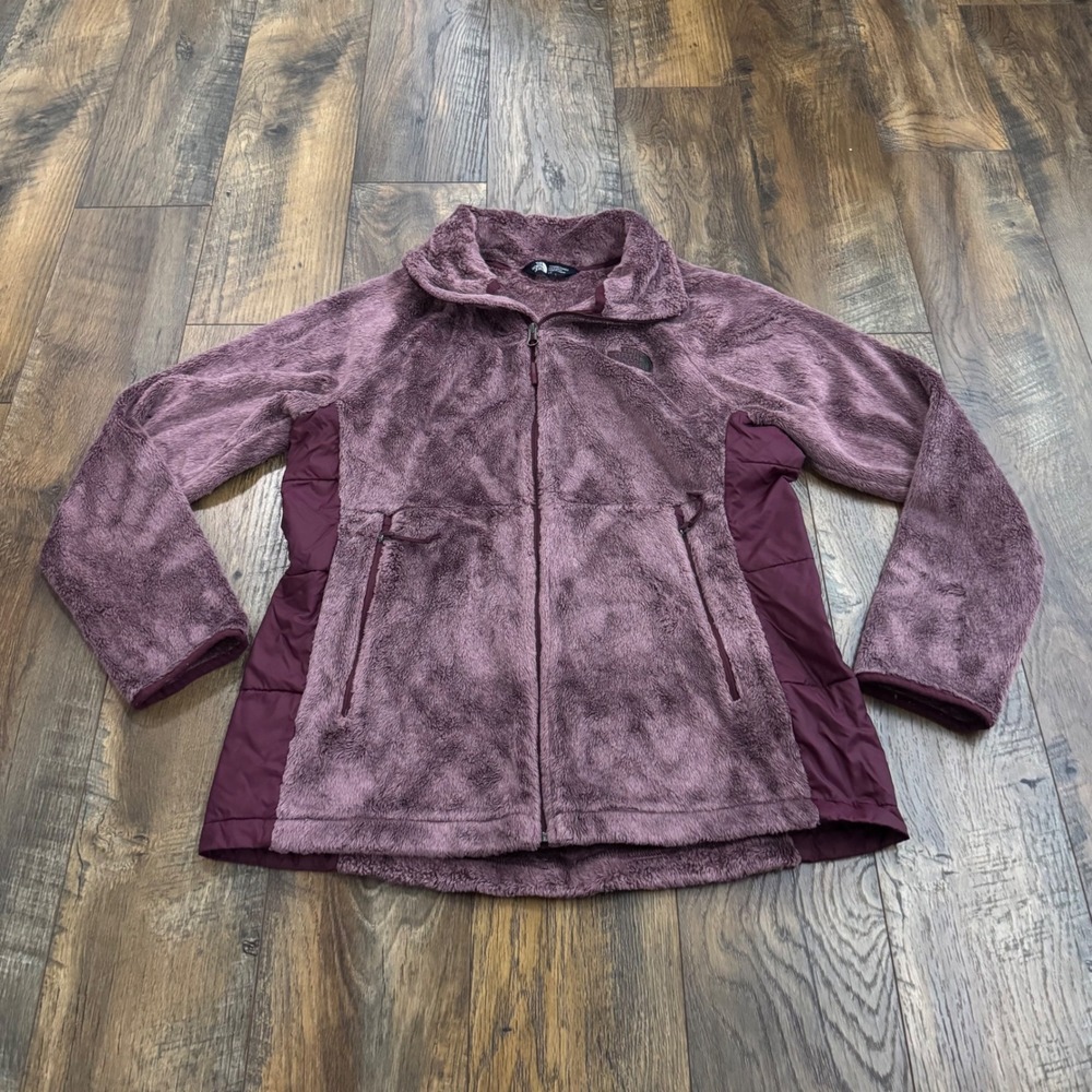 The North Face Osito Hybrid Full Zip Fleece Jacket Dusty Plum Mauve Womens Large